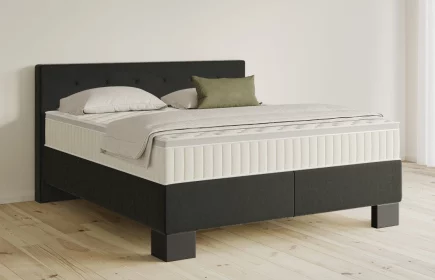 Mozart Boxspringbett Serie 5 Clementi 180x200 Samt Schwarz H2/H3 Königliche Matratze