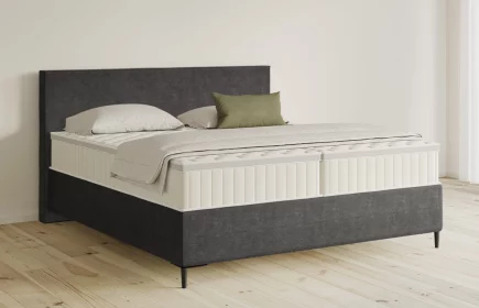 Mozart Boxspringbett Serie 5 Bach 160x200 Feiner Stoff Anthrazit H3/H4 Königliche Matratze