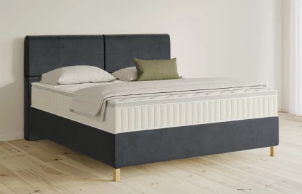 Mozart Boxspringbett Serie 5 Strauss 180x200 Samt Anthrazit H3/H3 Königliche Matratze
