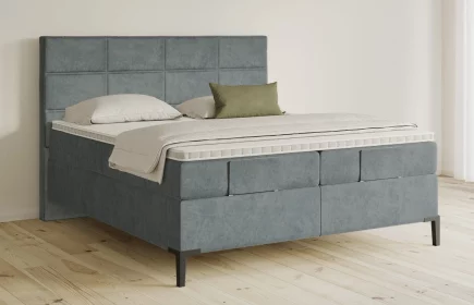 Mozart Boxspringbett Serie 5 Soler 180x200 elektrisch Samt Pastellblau H3/H2