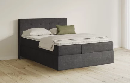 Mozart Boxspringbett Serie 5 Clementi 140x220 elektrisch Feiner Stoff Anthrazit H2 schwebend