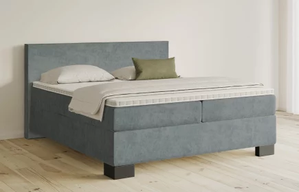 Mozart Boxspringbett Serie 5 Bach 160x220 Samt Pastellblau H2/H3