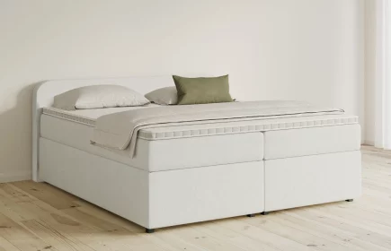 Mozart Boxspringbett Serie 5 Salieri 160x200 mit Bettkasten Samt Crèmeweiß H3/H2