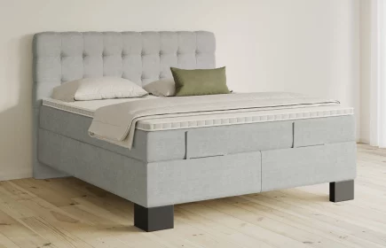 Mozart Boxspringbett Serie 5 Haydn 180x200 elektrisch Feiner Stoff Silbergrau H3/H3