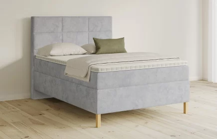 Mozart Boxspringbett Serie 5 Soler 90x200 Samt Hellgrau H3