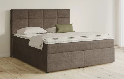 Mozart Boxspringbett Serie 5 Soler 180x200 mit Bettkasten Feiner Stoff Braun H3/H2