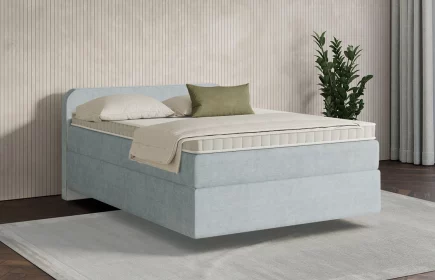 Mozart Boxspringbett Serie 7 Salieri 140x200 Feiner Stoff Pastellblau H2 schwebend