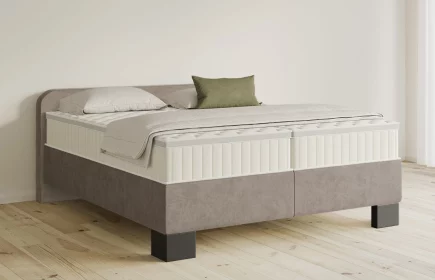Mozart Boxspringbett Serie 5 Salieri 200x200 Samt Beigebraun H2/H2 Königliche Matratze
