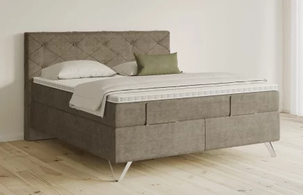 Mozart Boxspringbett Serie 5 Brahms 180x220 elektrisch Feiner Stoff Taupe H3/H3