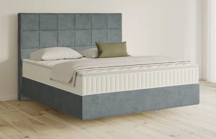 Mozart Boxspringbett Serie 5 Schubert 180x200 Samt Pastellblau H3/H3 schwebend Königliche Matratze