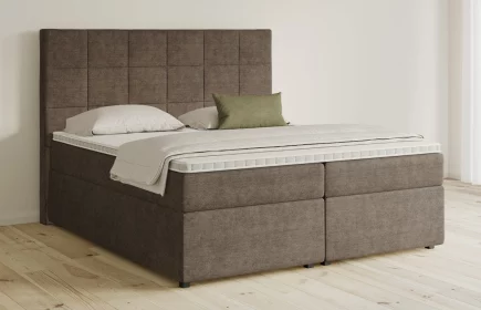 Mozart Boxspringbett Serie 5 Schubert 180x200 mit Bettkasten Feiner Stoff Braun H3/H3
