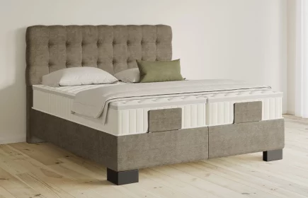 Mozart Boxspringbett Serie 5 Haydn 180x200 elektrisch Feiner Stoff Taupe H3/H3 Königliche Matratze