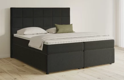 Mozart Boxspringbett Serie 5 Schubert 180x200 mit Bettkasten Samt Schwarz H2/H3