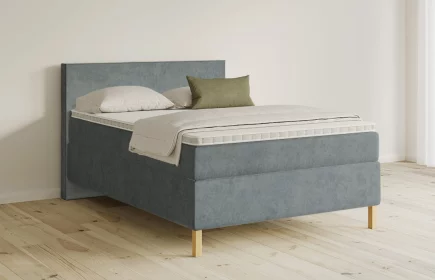 Mozart Boxspringbett Serie 5 Bach 140x200 Samt Pastellblau H3