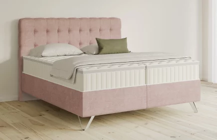 Mozart Boxspringbett Serie 5 Haydn 200x200 Feiner Stoff Rosa H4/H3 Königliche Matratze