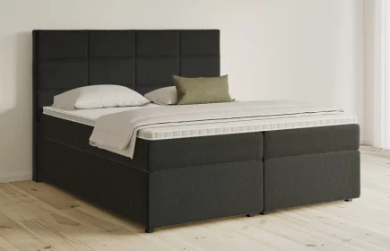 Mozart Boxspringbett Serie 5 Soler 200x200 mit Bettkasten Samt Schwarz H2/H4