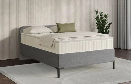 Mozart Boxspringbett Serie 7 Salieri 120x200 Grober Stoff Grau H2 Königliche Matratze