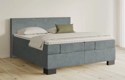 Mozart Boxspringbett Serie 5 Bach 180x200 elektrisch Samt Pastellblau H3/H2