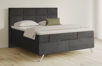 Mozart Boxspringbett Serie 5 Soler 180x220 elektrisch Feiner Stoff Anthrazit H3/H2