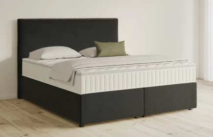 Mozart Boxspringbett Serie 5 Wagner 180x200 mit Bettkasten Samt Schwarz H3/H3 Königliche Matratze