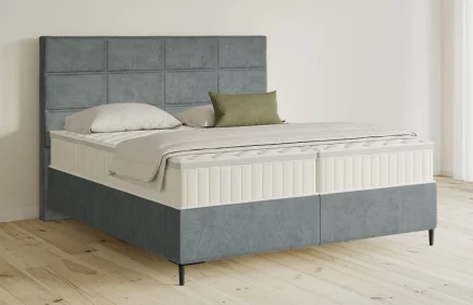 Mozart Boxspringbett Serie 5 Soler 200x200 Samt Pastellblau H3/H3 Königliche Matratze
