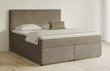 Mozart Boxspringbett Serie 5 Wagner 160x200 mit Bettkasten Feiner Stoff Taupe H2/H3