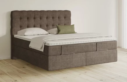 Mozart Boxspringbett Serie 5 Haydn 180x200 elektrisch Feiner Stoff Braun H3/H2 schwebend