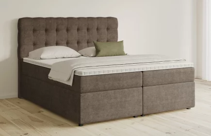 Mozart Boxspringbett Serie 5 Haydn 200x200 mit Bettkasten Feiner Stoff Braun H4/H3
