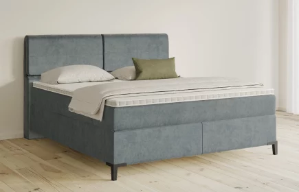 Mozart Boxspringbett Serie 5 Strauss 180x200 Samt Pastellblau H2/H3