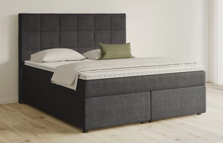 Mozart Boxspringbett Serie 5 Schubert 180x200 mit Bettkasten Feiner Stoff Anthrazit H3/H4
