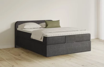 Mozart Boxspringbett Serie 5 Salieri 90x220 elektrisch Feiner Stoff Anthrazit H3 schwebend