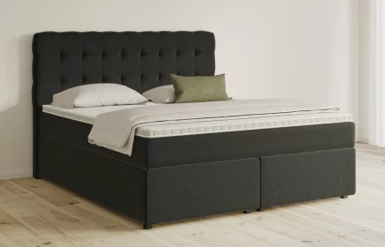 Mozart Boxspringbett Serie 5 Haydn 180x200 mit Bettkasten Samt Schwarz H3/H3