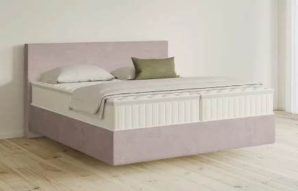 Mozart Boxspringbett Serie 5 Bach 180x200 Samt Hellrosa H3/H3 schwebend Königliche Matratze