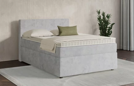 Mozart Boxspringbett Serie 7 Clementi 120x200 mit Bettkasten Samt Hellgrau H3