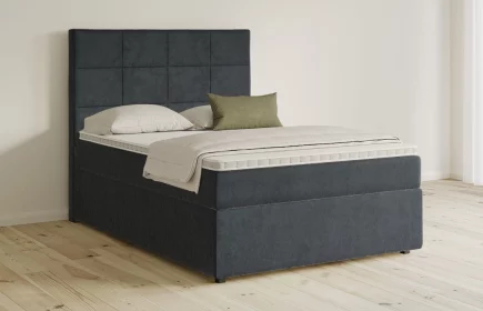 Mozart Boxspringbett Serie 5 Schubert 140x200 mit Bettkasten Samt Anthrazit H2