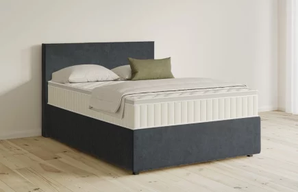 Mozart Boxspringbett Serie 5 Bach 140x200 mit Bettkasten Samt Anthrazit H3 Königliche Matratze