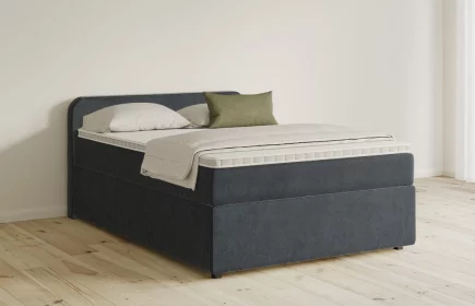 Mozart Boxspringbett Serie 5 Salieri 140x200 mit Bettkasten Samt Anthrazit H3