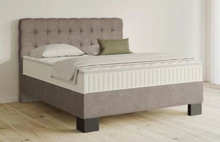 Mozart Boxspringbett Serie 5 Haydn 180x200 Samt Beigebraun H3/H3 Königliche Matratze