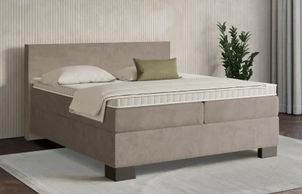 Mozart Boxspringbett Serie 7 Bach 180x200 Samt Beigebraun H3/H3