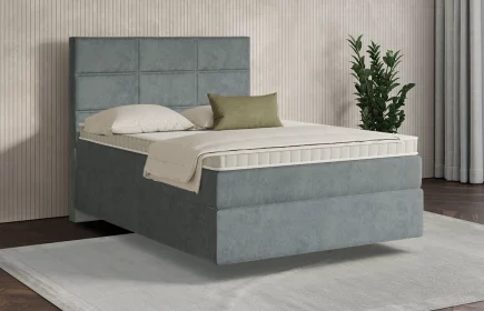 Mozart Boxspringbett Serie 7 Soler 140x200 Samt Pastellblau H2 schwebend