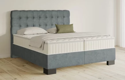 Mozart Boxspringbett Serie 5 Haydn 180x220 Samt Pastellblau H2/H3 Königliche Matratze