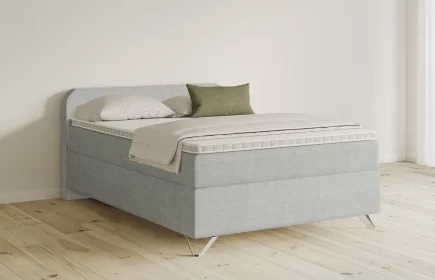 Mozart Boxspringbett Serie 5 Salieri 140x200 Feiner Stoff Silbergrau H3