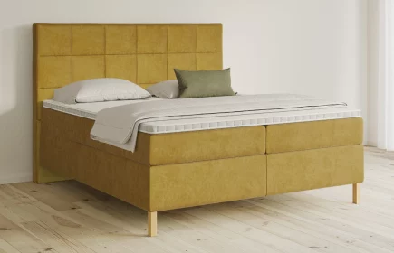 Mozart Boxspringbett Serie 5 Schubert 200x200 Samt Goldgelb H2/H3