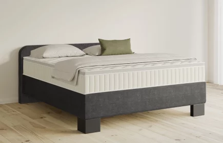 Mozart Boxspringbett Serie 5 Salieri 180x200 Feiner Stoff Anthrazit H2/H3 Königliche Matratze