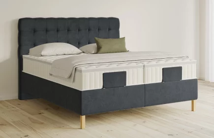 Mozart Boxspringbett Serie 5 Haydn 200x220 elektrisch Samt Anthrazit H3/H3 Königliche Matratze