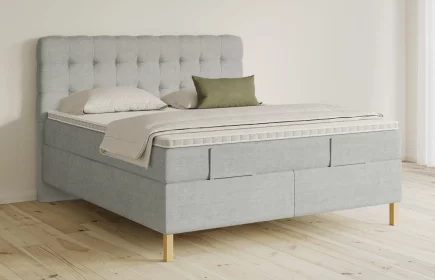 Mozart Boxspringbett Serie 5 Haydn 180x200 elektrisch Feiner Stoff Silbergrau H3/H4