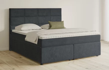 Mozart Boxspringbett Serie 5 Soler 180x200 mit Bettkasten Samt Anthrazit H2/H3