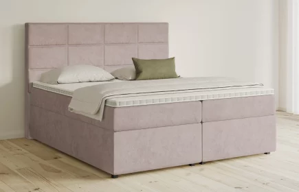 Mozart Boxspringbett Serie 5 Soler 200x200 mit Bettkasten Samt Hellrosa H3/H3