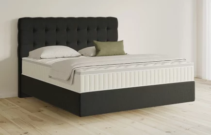Mozart Boxspringbett Serie 5 Haydn 180x200 Samt Schwarz H2/H3 schwebend Königliche Matratze