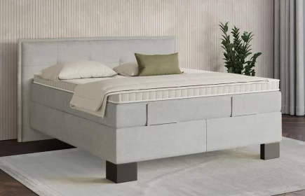 Mozart Boxspringbett Serie 7 Beethoven 180x200 elektrisch Feiner Stoff Silbergrau H2/H3